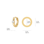 Luna Bezel Solitaire Hoop Earrings Solid Gold