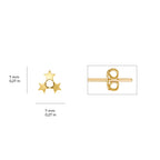 Triple Star Earrings Solid Gold