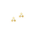 Triple Star Earrings Solid Gold