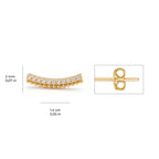 Curved Wave Pavé Earrings Solid Gold