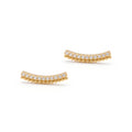Curved Wave Pavé Earrings Solid Gold