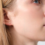 Three- Hook Hoop Earrings Solid Gold