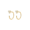 Three- Hook Hoop Earrings Solid Gold