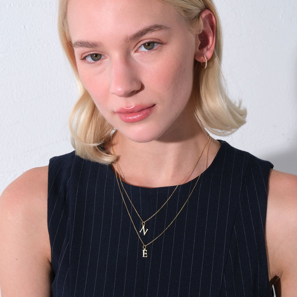Initial Necklace Solid Gold