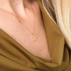 Initial Necklace Solid Gold