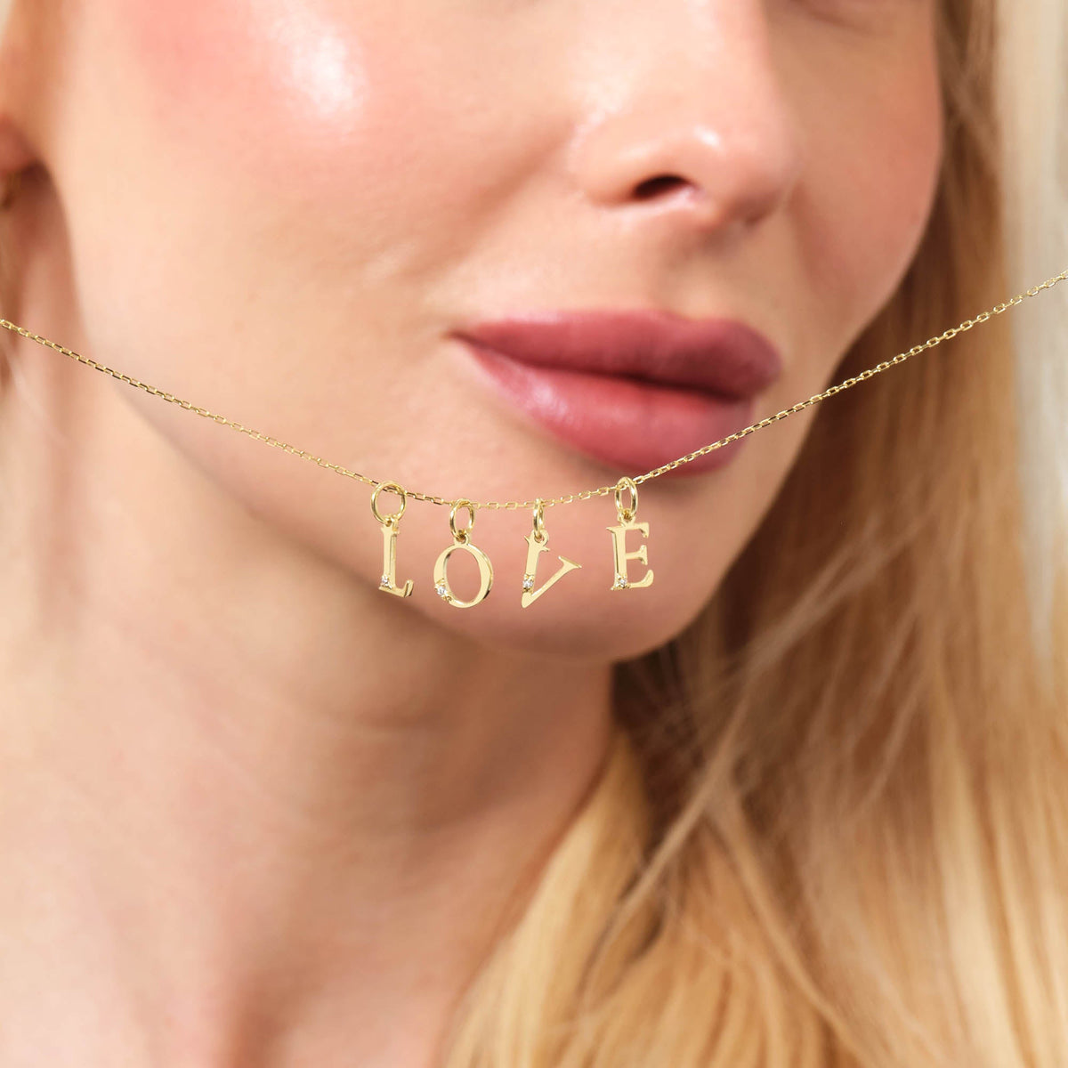 Initial Necklace Solid Gold
