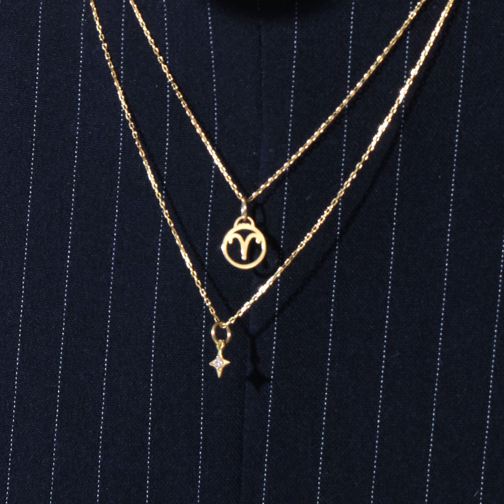 Zodiac Symbol Necklace Solid Gold