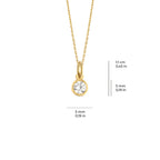 Bezel Solitaire Necklace Solid Gold