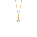 Bezel Solitaire Necklace Solid Gold