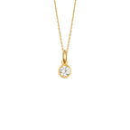 Bezel Solitaire Necklace Solid Gold