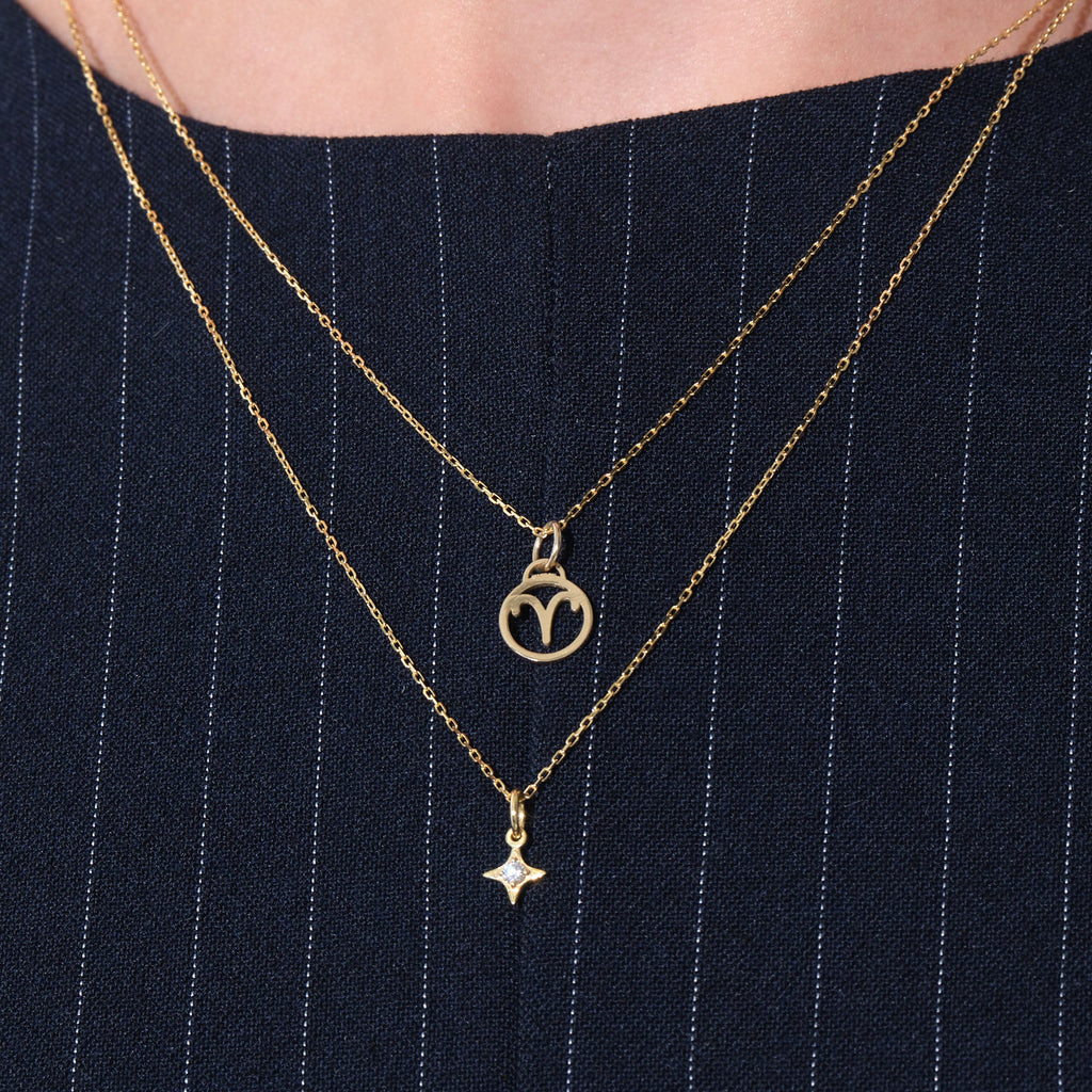 North Star Necklace Solid Gold