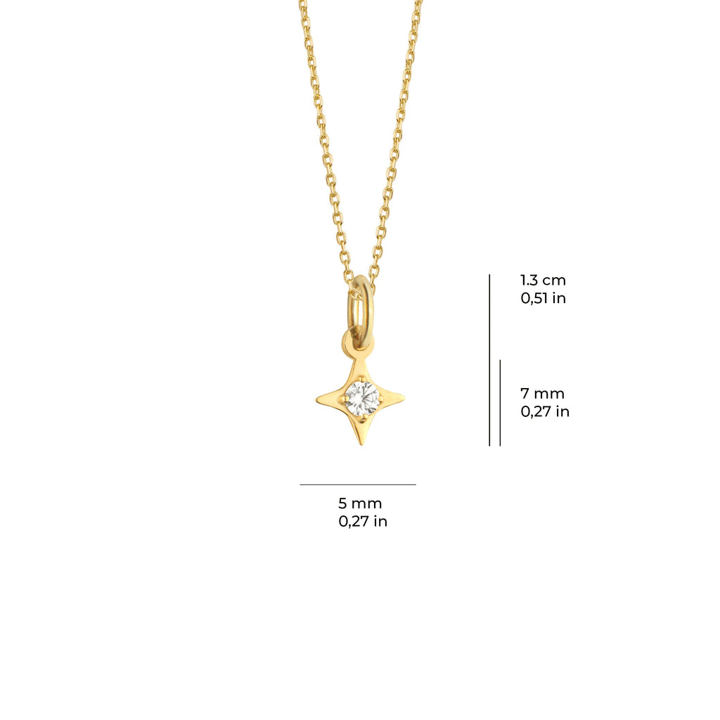 North Star Necklace Solid Gold