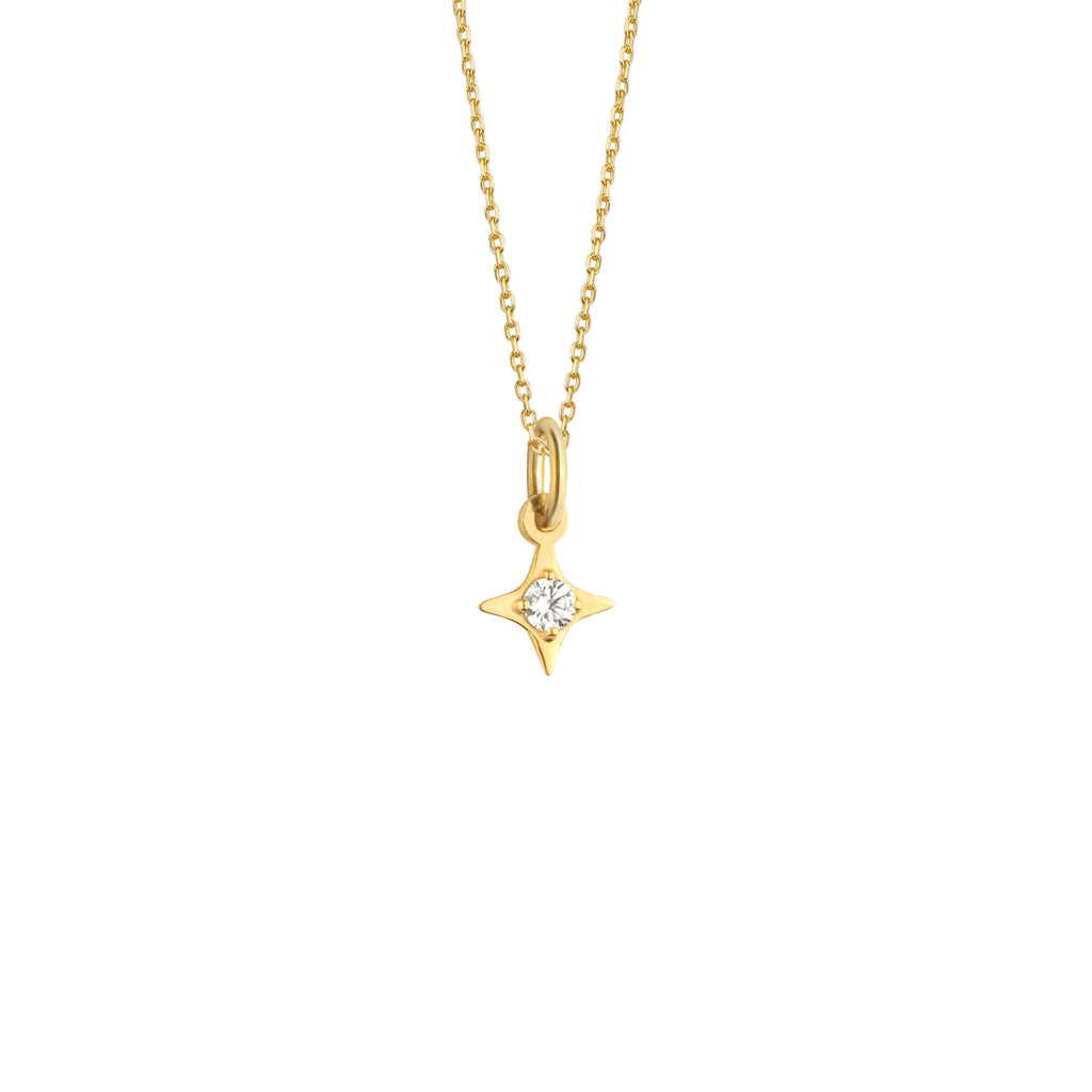 North Star Necklace Solid Gold