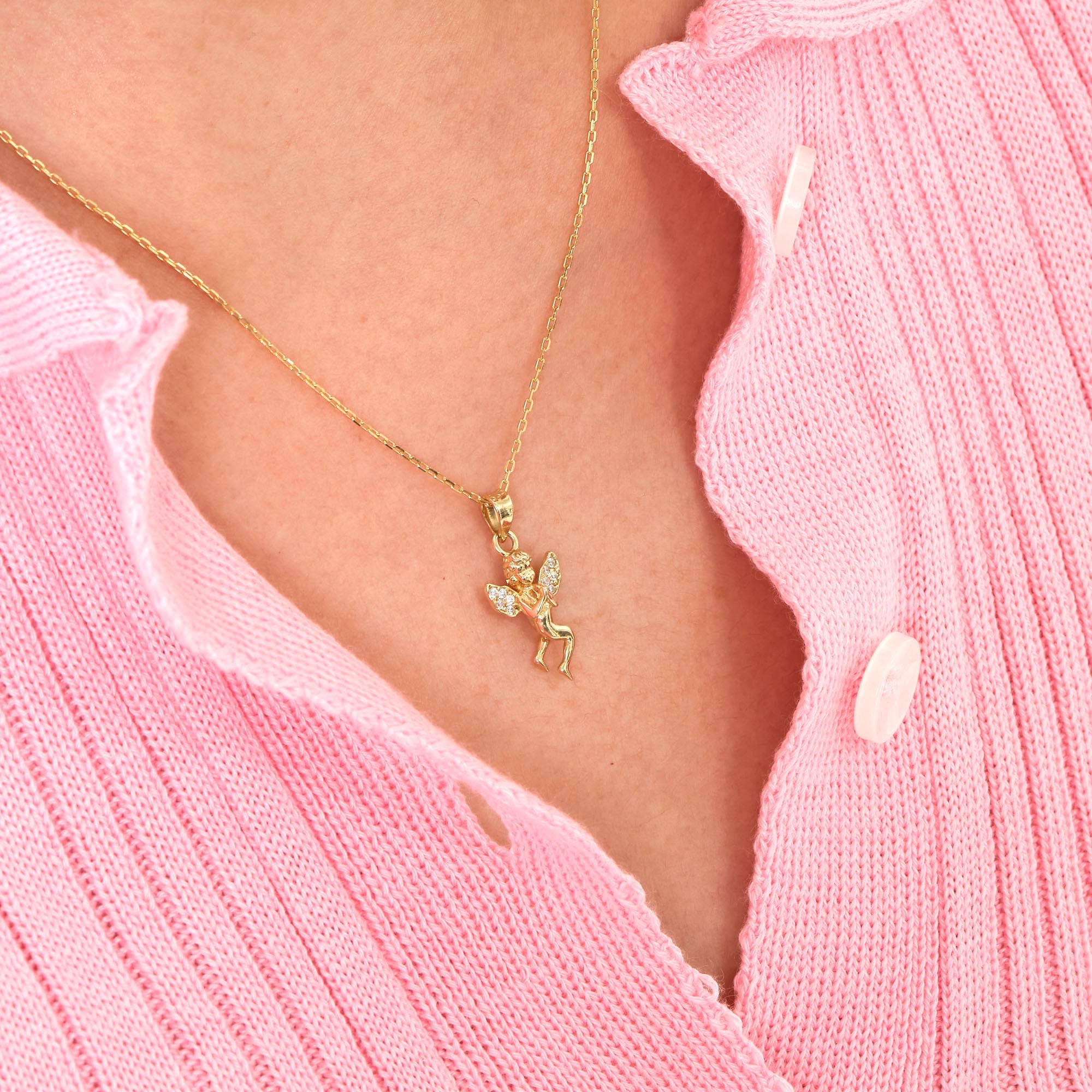 Angel Necklace Solid Gold