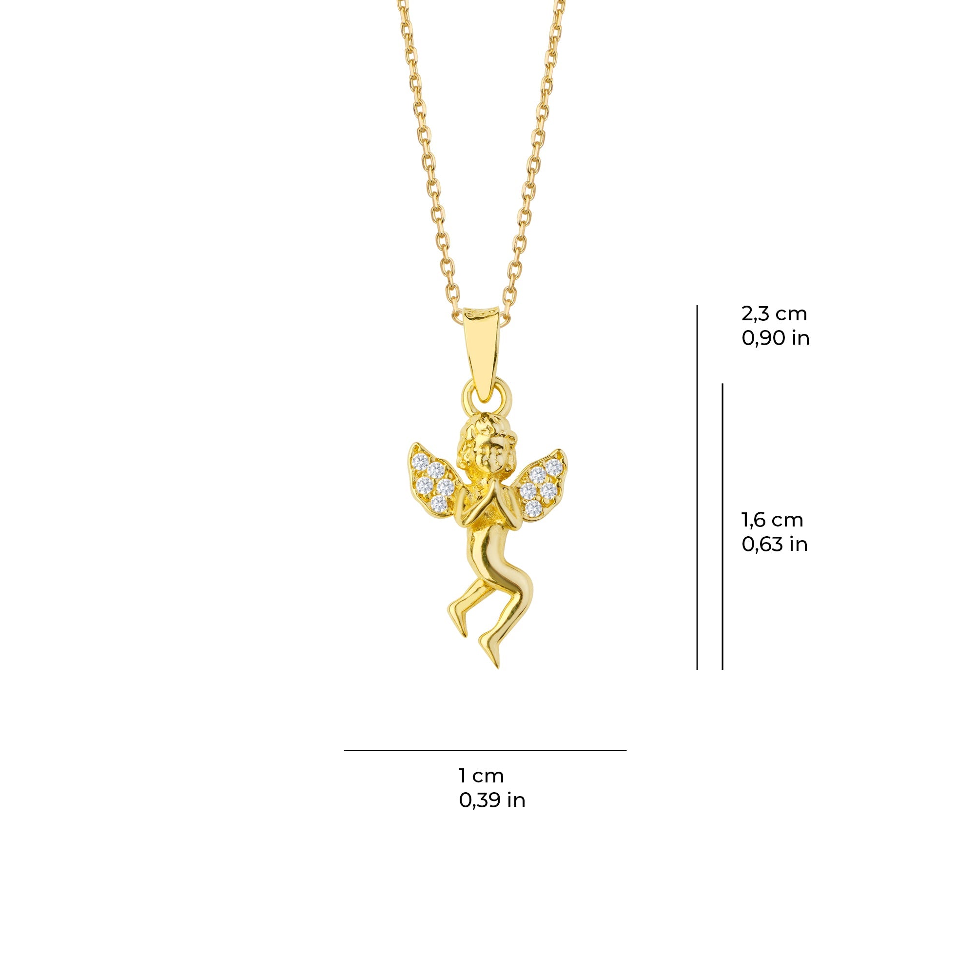 Angel Necklace Solid Gold