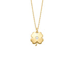 Tiny Solitaire Clover Necklace Solid Gold