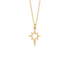 Tiny North Star Necklace Solid Gold