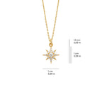 Tiny North Star Necklace Solid Gold