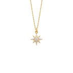 Tiny North Star Necklace Solid Gold