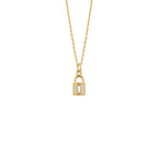 Mini Padlock Necklace Solid Gold