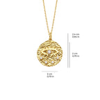 Evil Eye Medallion Necklace Solid Gold