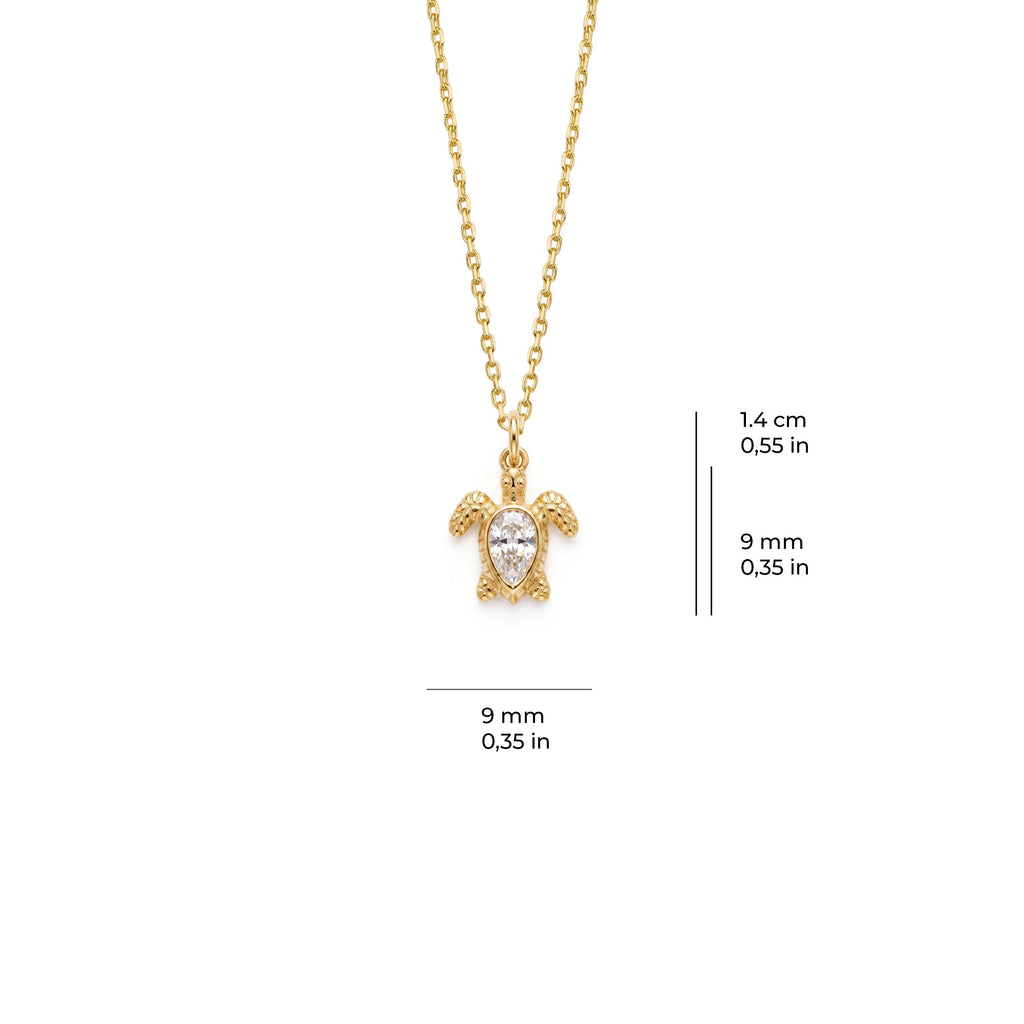 Turtle Necklace Solid Gold