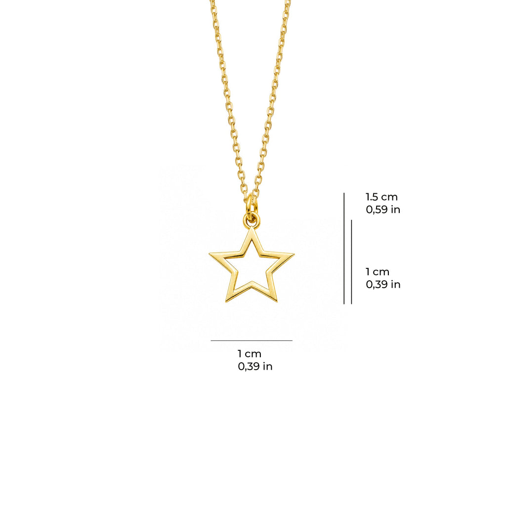 Minimal Star Necklace Solid Gold