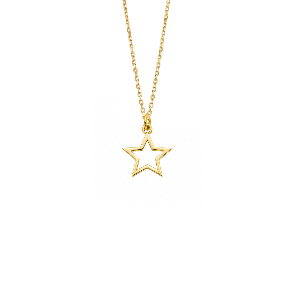 Minimal Star Necklace Solid Gold