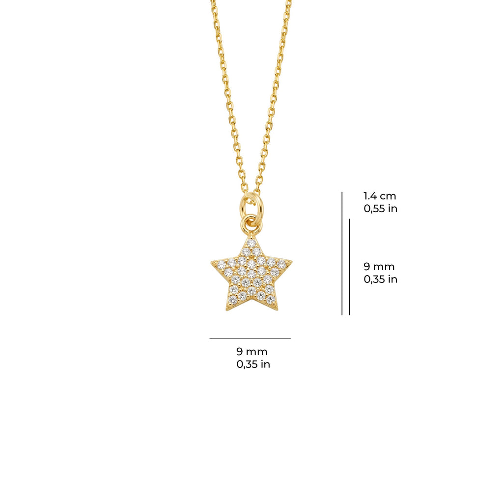 Star Necklace Solid Gold