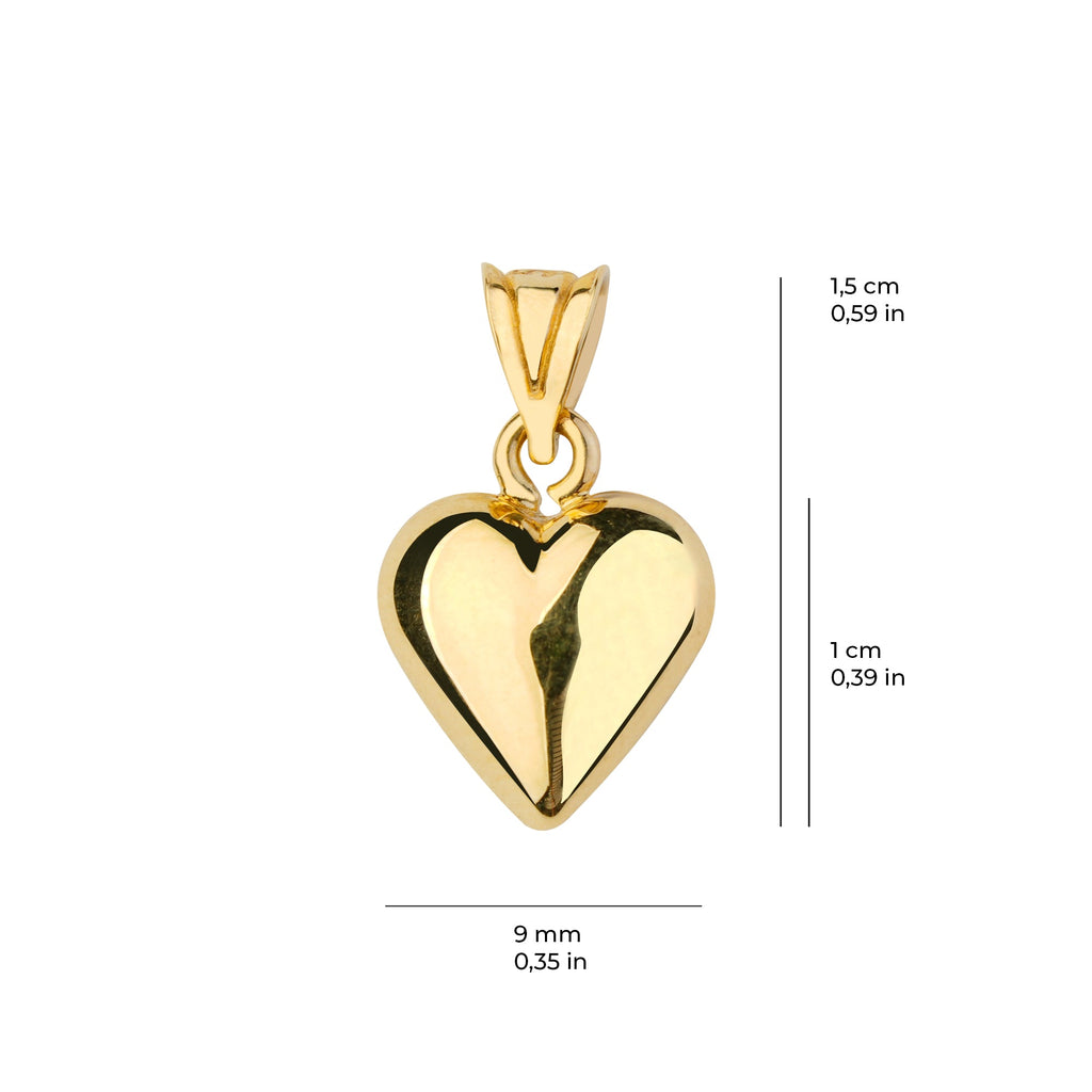 Puffy Heart Pendat Solid Gold