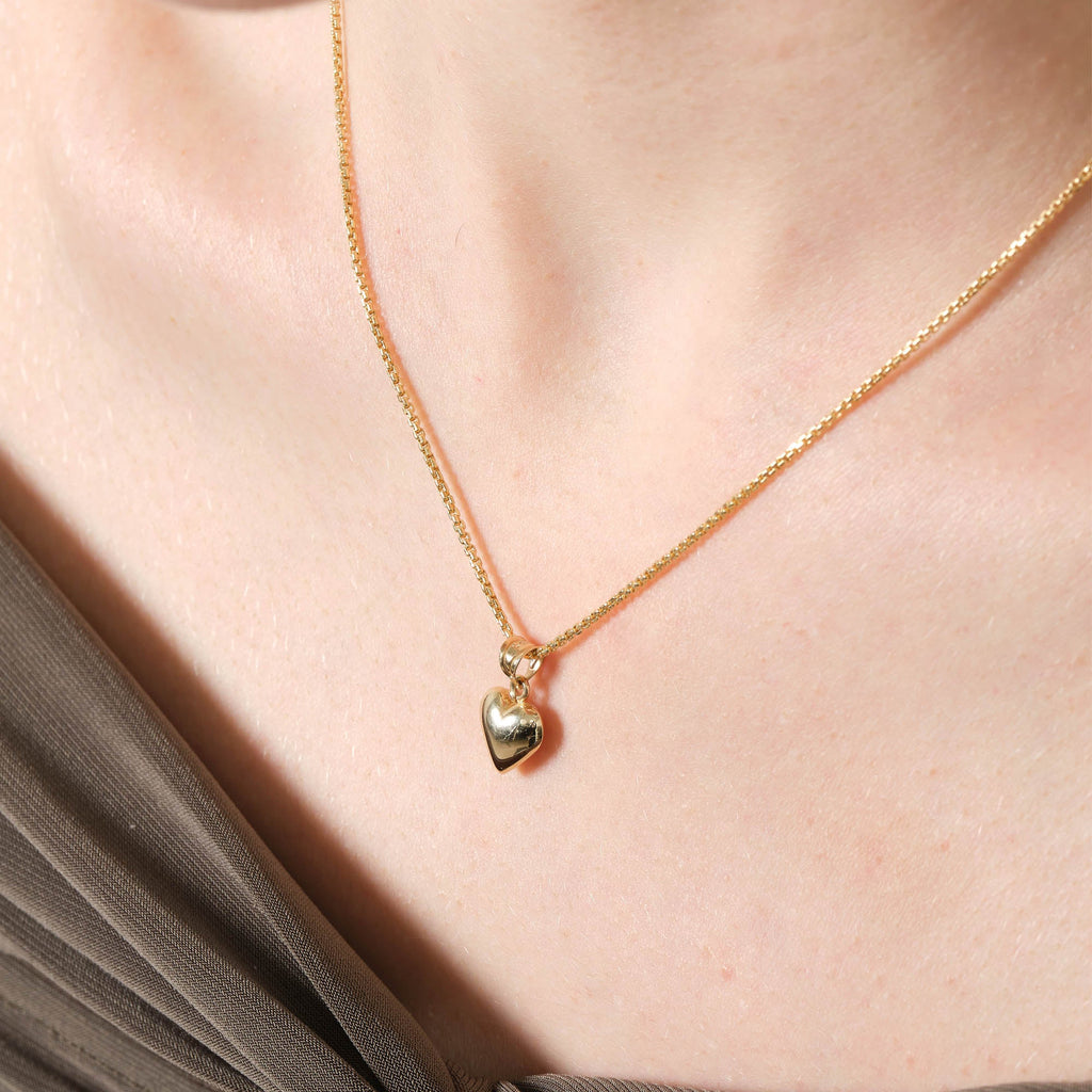 Puffy Heart Pendat Solid Gold