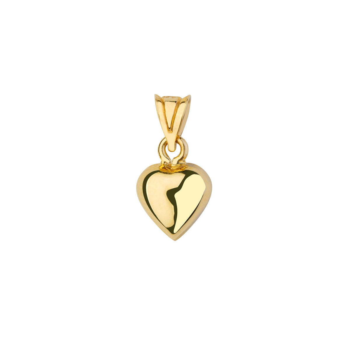 Puffy Heart Pendant Solid Gold