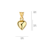 Puffy Heart Pendant Solid Gold