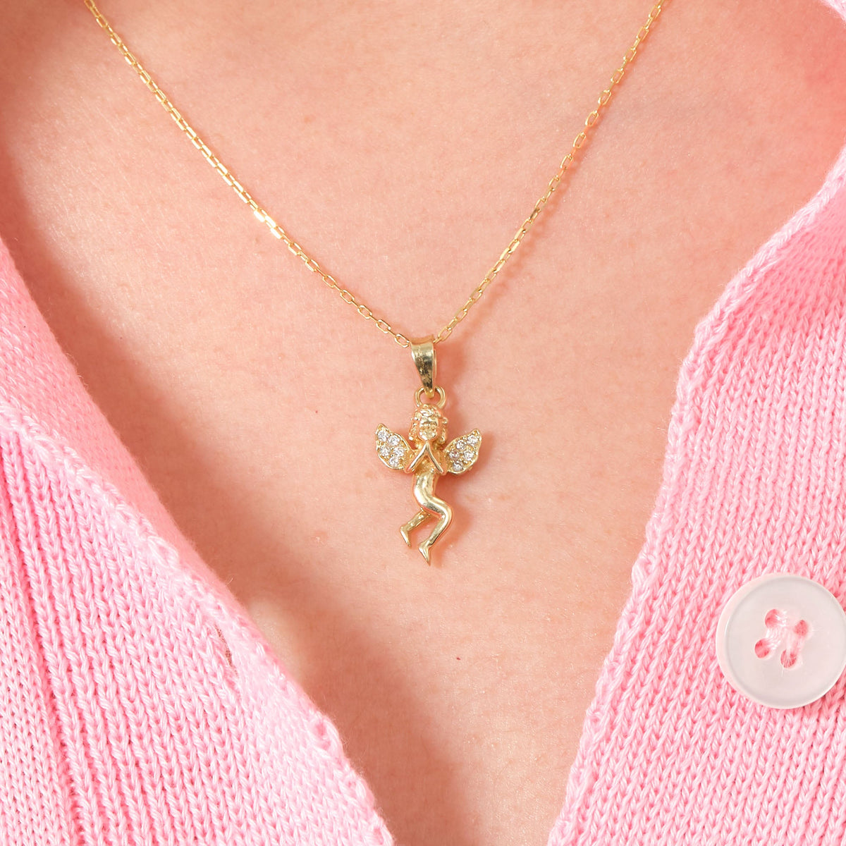 Angel Pendant Solid Gold