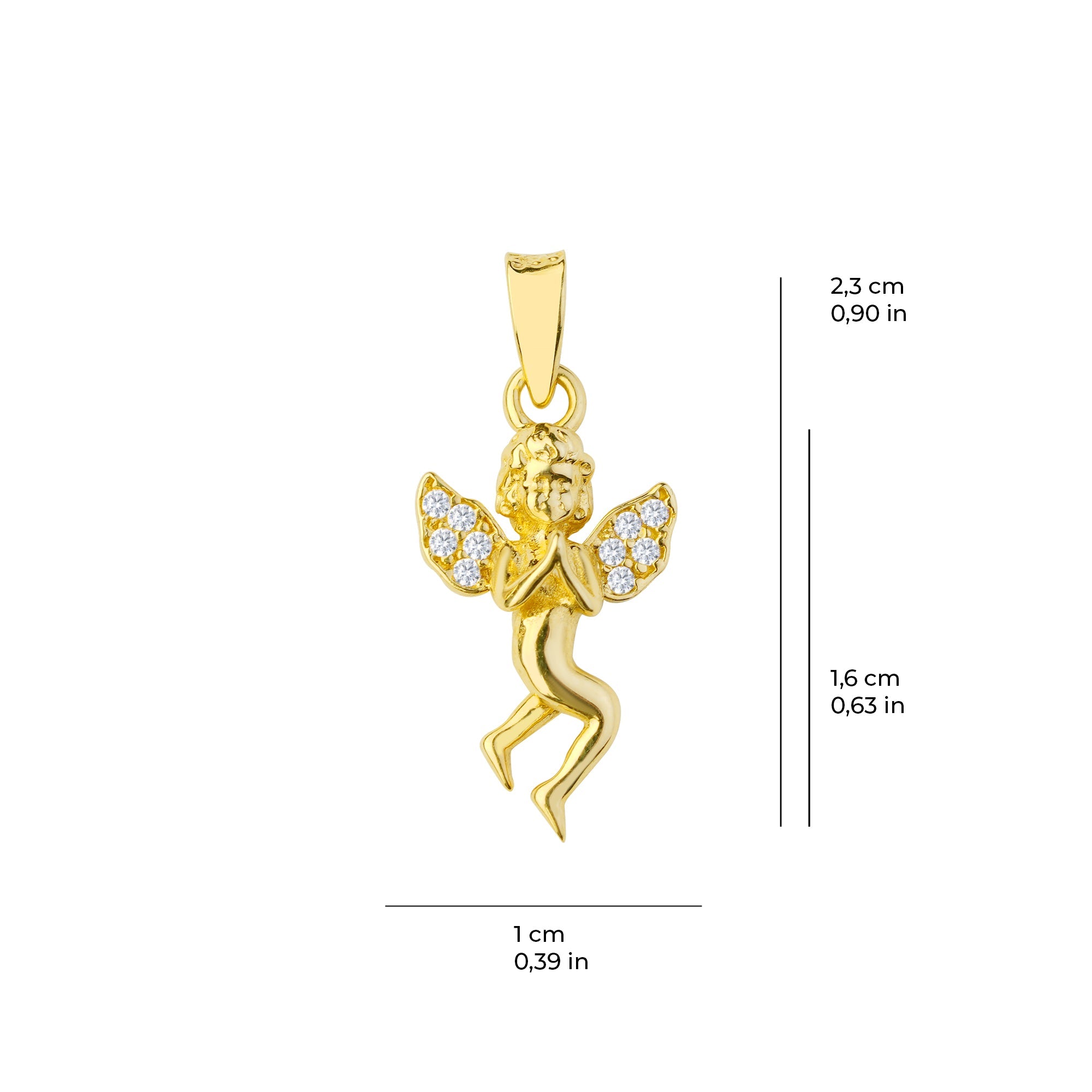 Angel Pendant Solid Gold
