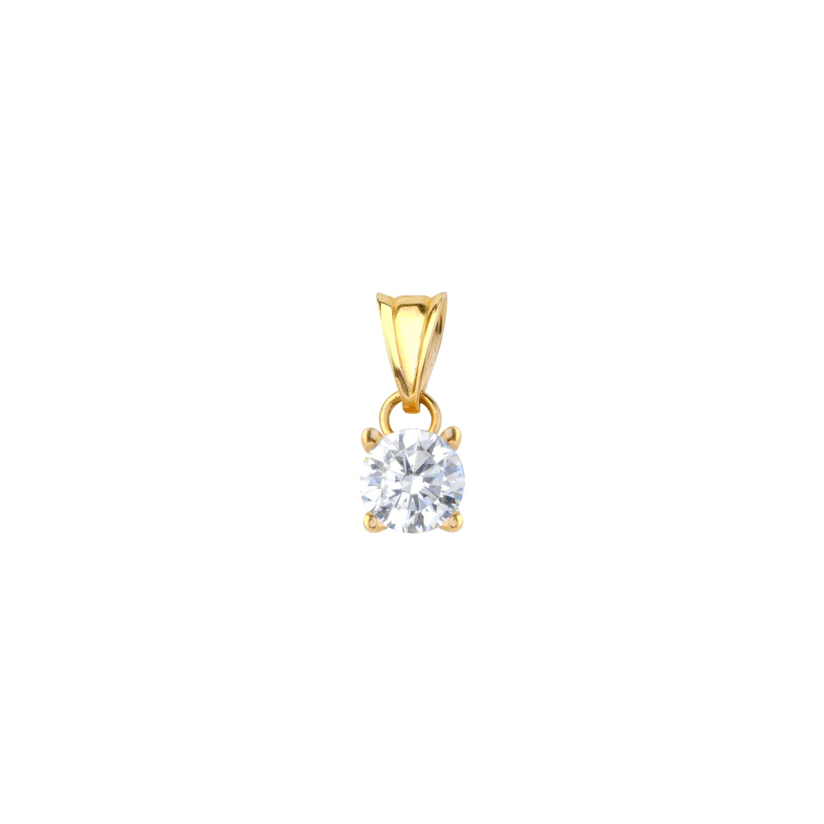 Solitaire 4-prong Pendant Solid Gold