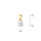 Solitaire 4-prong Pendant Solid Gold