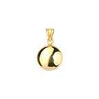 Puffed Round Pendant Solid Gold