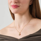Puffed Round Pendant Solid Gold