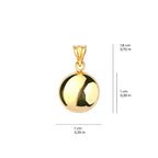 Puffed Round Pendant Solid Gold