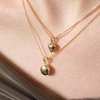 Puffed Round Pendant Solid Gold
