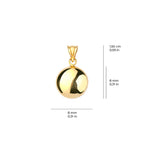 Puffed Round Pendant Solid Gold