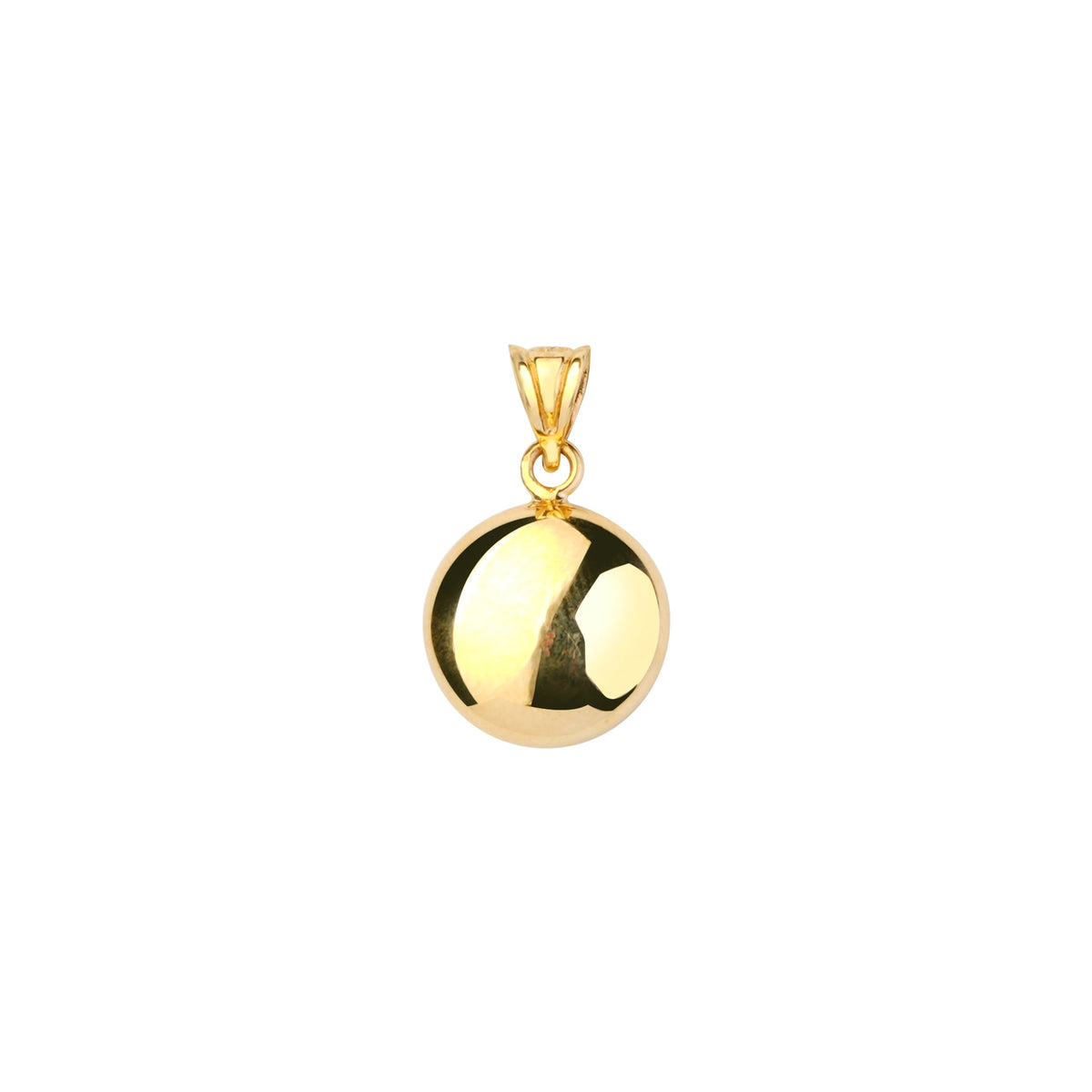 Puffed Round Pendant Solid Gold