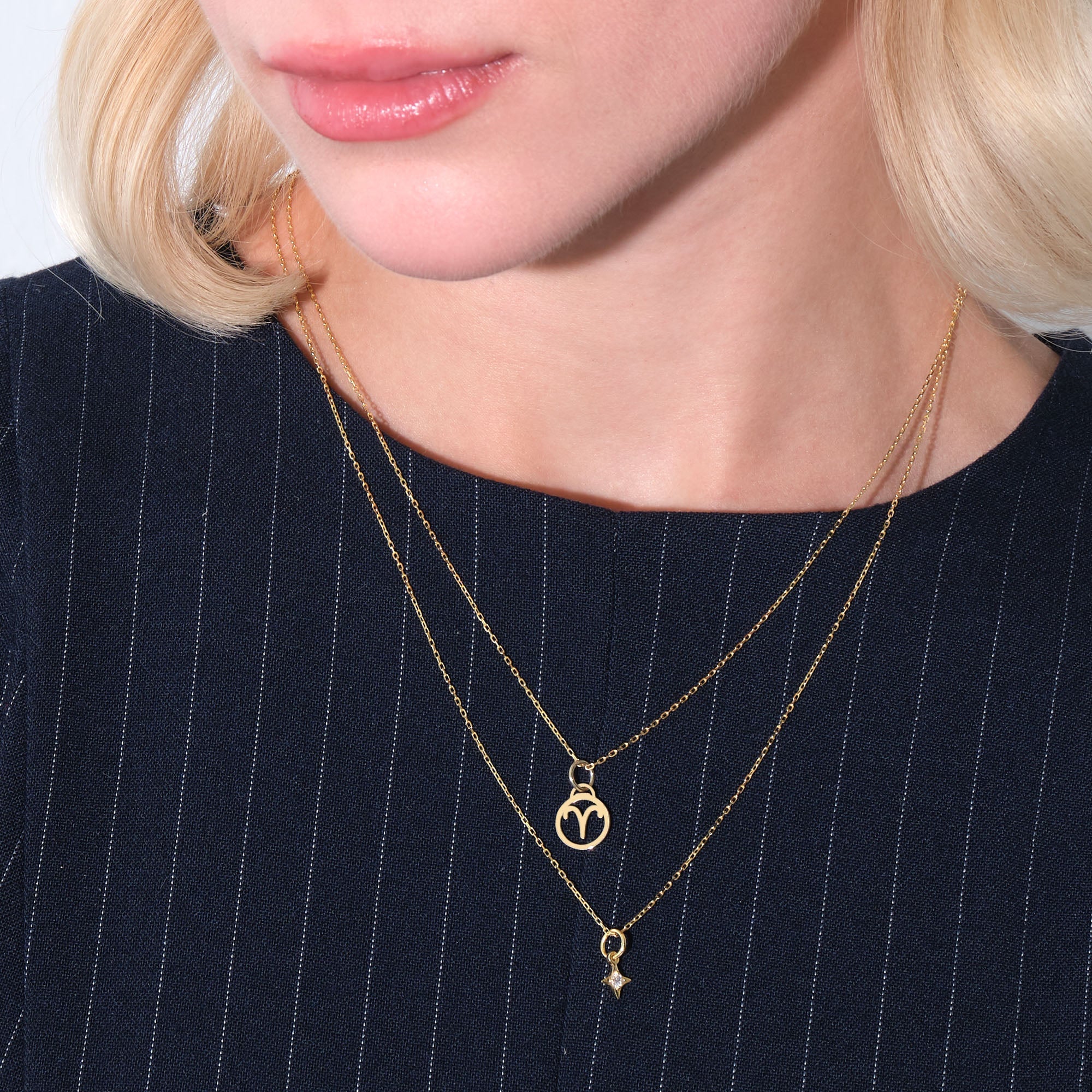 Aries Zodiac Charm Solid Gold