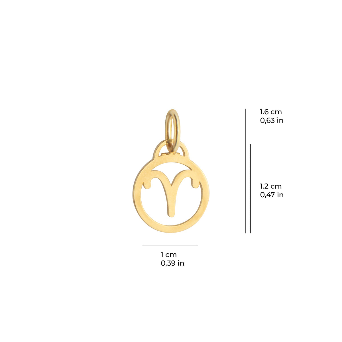 Aries Zodiac Charm Solid Gold