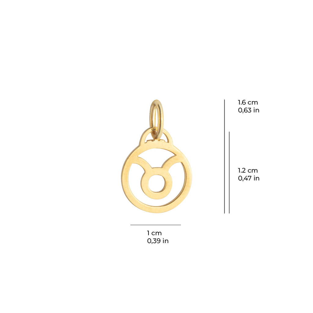 Taurus Zodiac Charm Solid Gold