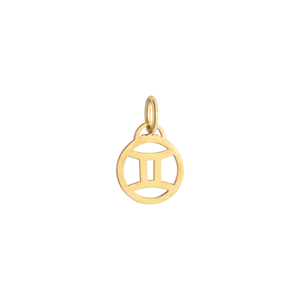 Gemini Zodiac Charm Solid Gold
