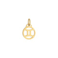 Gemini Zodiac Charm Solid Gold