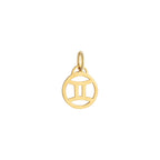 Gemini Zodiac Charm Solid Gold