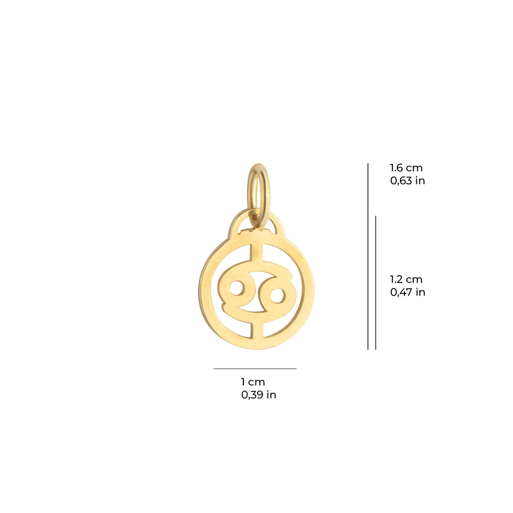 Cancer Zodiac Charm Solid Gold